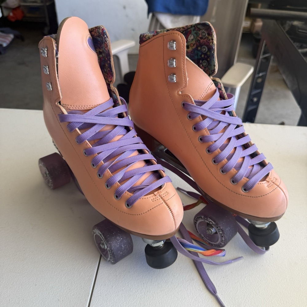 Moxi Beach Bunny Roller Skates Size 9 Peach Blanket Quad Outdoor Skates